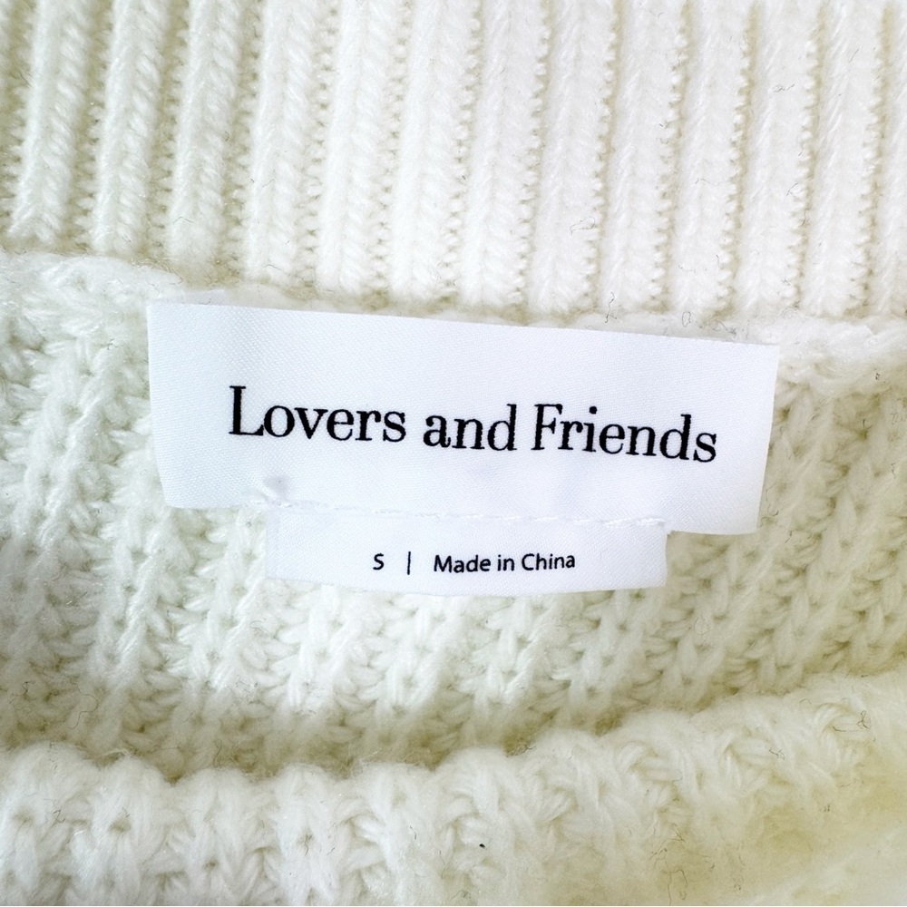 Lovers and Friends Revolve Makya Off Shoulder Sweater Mini Dress in Cream Size S - Picture 6 of 10